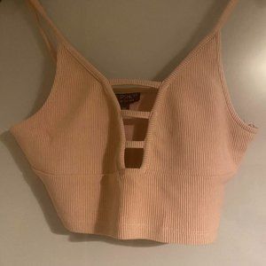 Topshop Womens Pink Crop-top